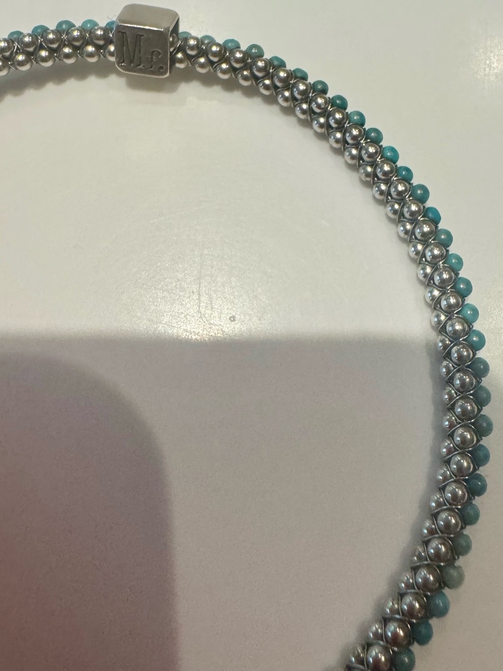 Mignon Faget ⚜️ Halo Sleeping Beauty Turquoise Beaded Bangle - Picture 4 of 5